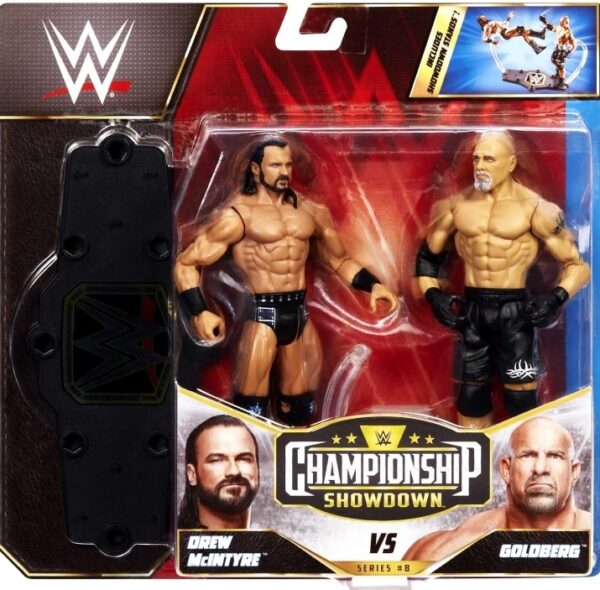 WWE Drew McIntyre vs Goldberg Championship Showdown 2-Pack 6-inch Action Figures Friday Night Smackdown Battle Pack for Ages 4 Years Old & Up