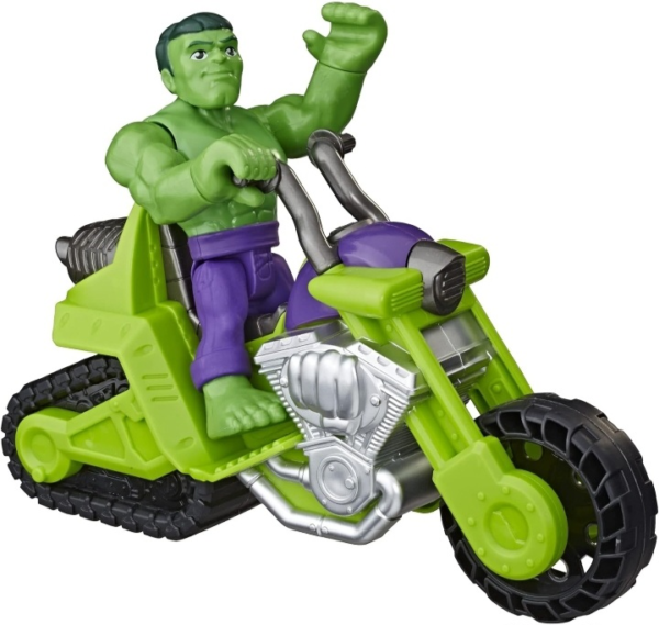 Playskool Heroes Marvel Hulk Smash Tank, 5-Inch Figure and Motorcycle Set - Image 2