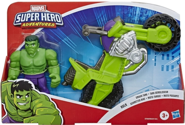 Playskool Heroes Marvel Hulk Smash Tank, 5-Inch Figure and Motorcycle Set